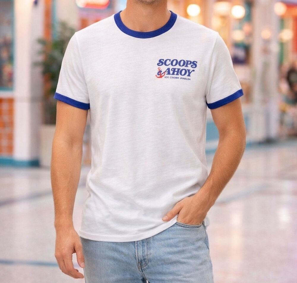 Netflix Stranger Things T Shirt Size Medium Scoops and Ahoy Ice Cream Parlor NWT